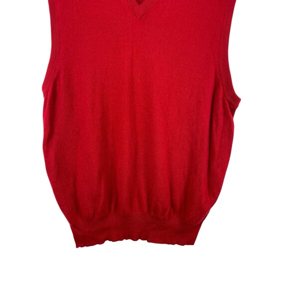 Grant Thomas 100% Cashmere Sweater Vest Red V-Neck Two Ply M Holiday Winter - Picture 3 of 11